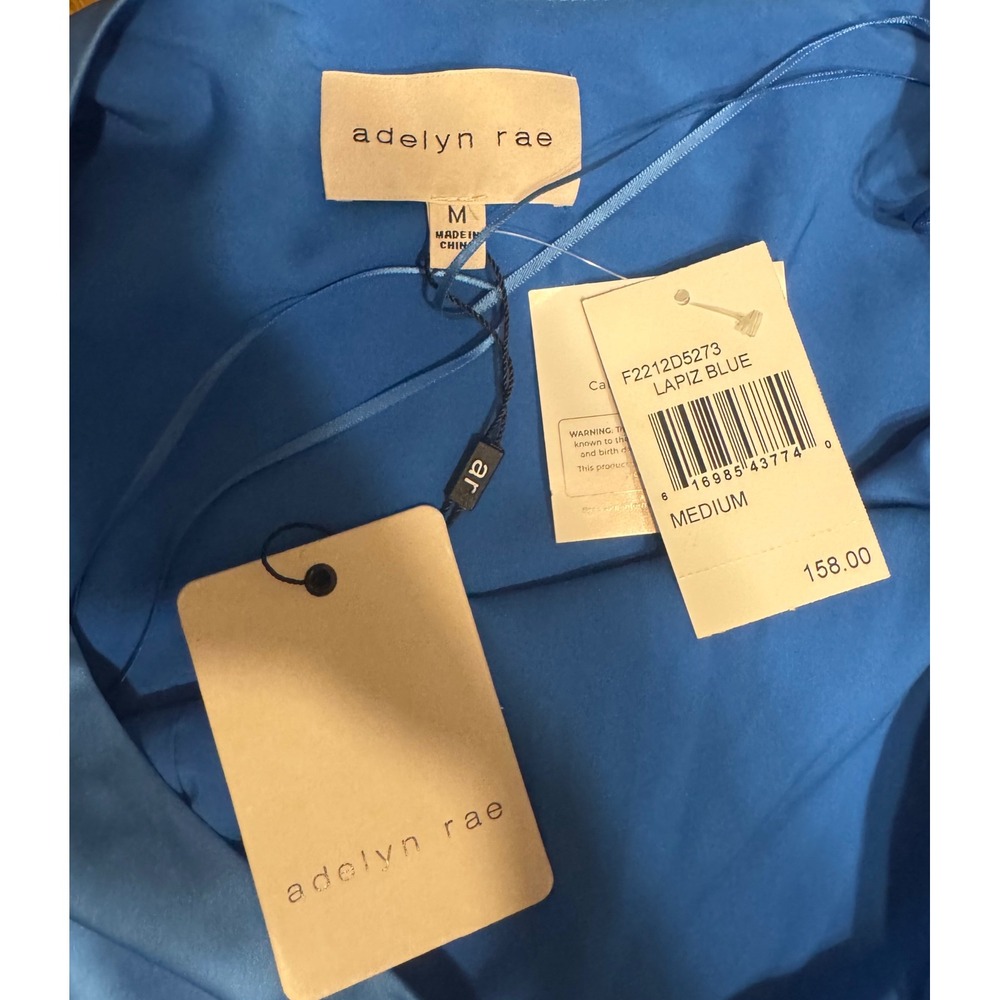 Adelyn Rae One Shoulder Pleated Midi Dress Lapiz Blue Size M - Picture 2 of 10